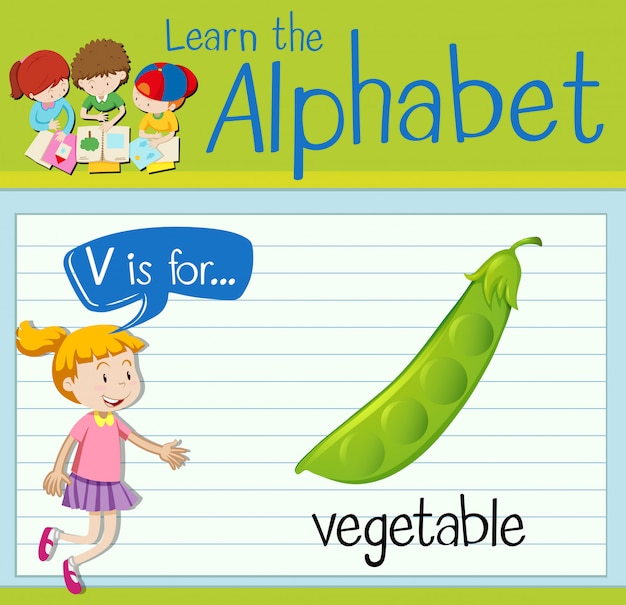 フラッシュカード文字Vは野菜用です