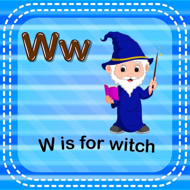 flashcard letter w is voor heks