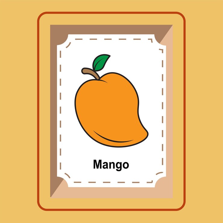Vector flashcard mango