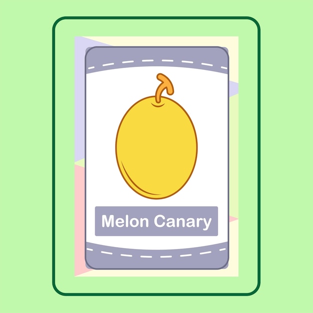 Vector flashcard meloen kanarie