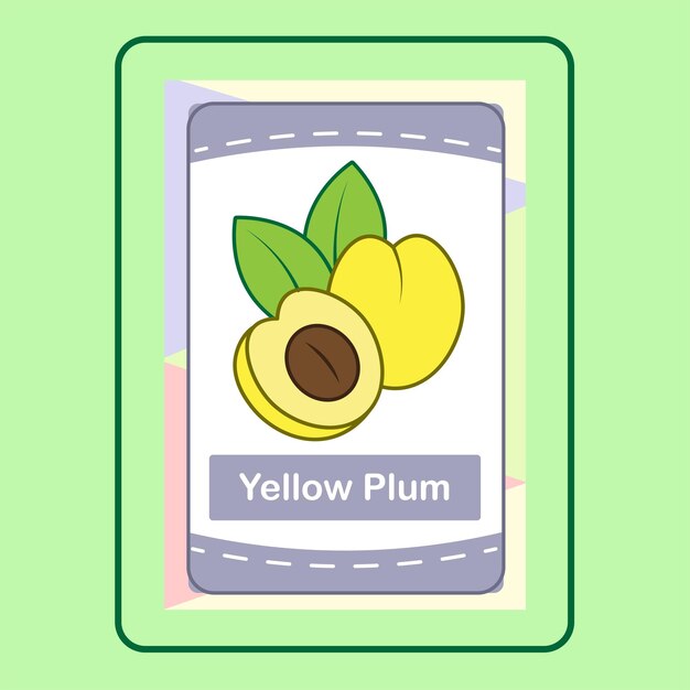 Flashcard Yellow Plum