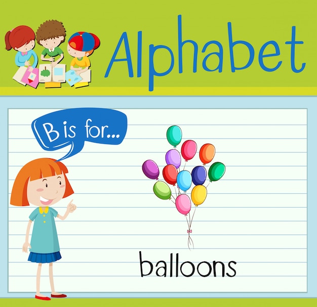 Flashcardletter b is voor ballonnen