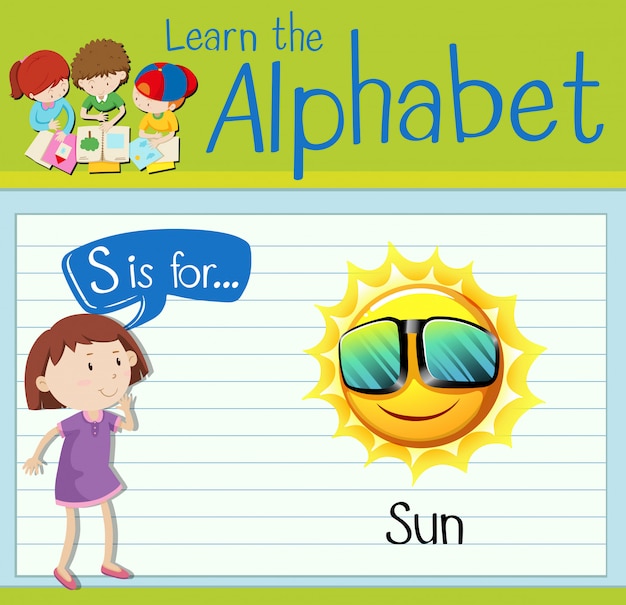 Flashcardletter s is voor sun