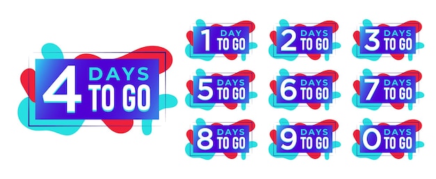 Flashing days to go numbers Stickers and banners timer pack