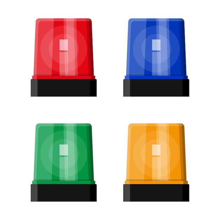 Vector flashing light. police, ambulance, firefighters