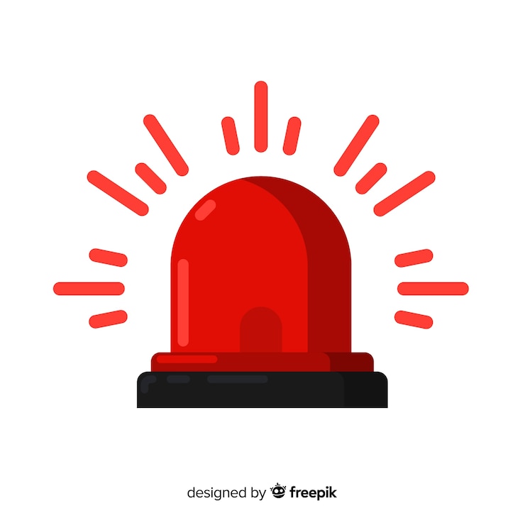 Vector flashing red siren