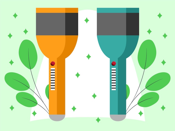 Vector flashlight concept illustration stylish and beautiful