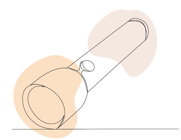 Flashlight drawing one continuous line vector