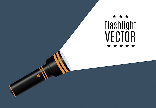 Flashlight. flat illustration.Competition flat flashlight in white.for advertising and text.