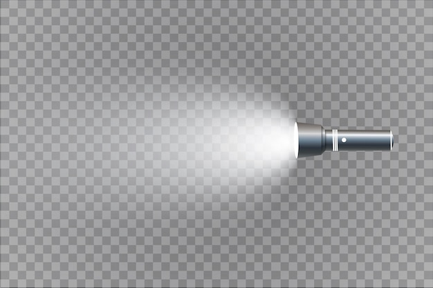 Vector flashlight isolated on transparent background.