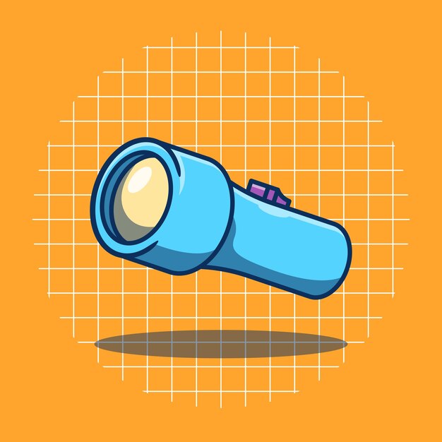 Vector flashlight vector illustration flat cartoon style