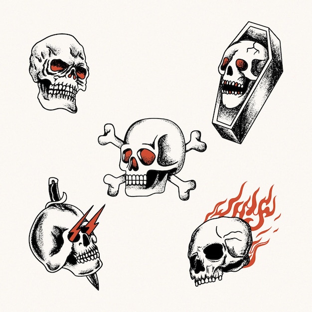 Vector flashtattoo skull