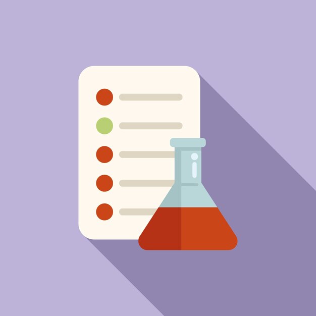 Flask test result icon flat vector Positive lab Hospital clinic