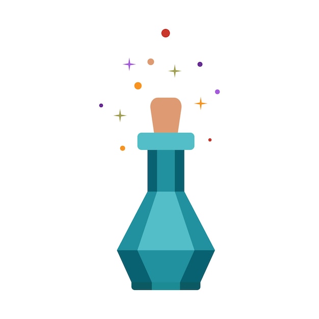 Vector flask with magic potion simple illustration