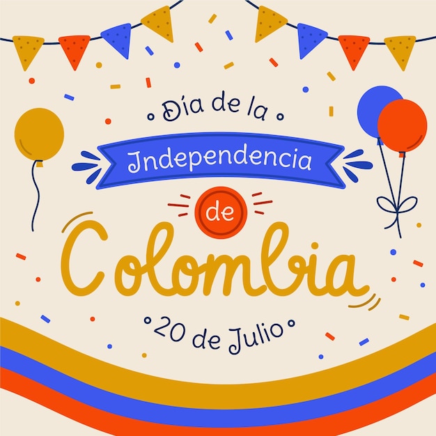 Flat 20 de julio - independencia de colombia illustratie