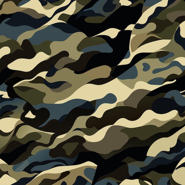 Flat 2D Camo Vector Art for Graphic Design Enthusiasts