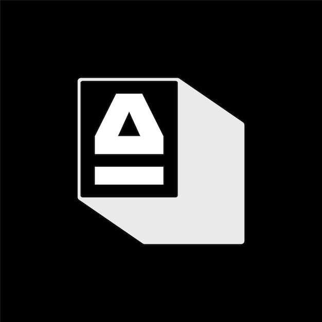 Vector flat 2d logo with letters a monochrome minimal simple cube modern design pen arrow startup branding