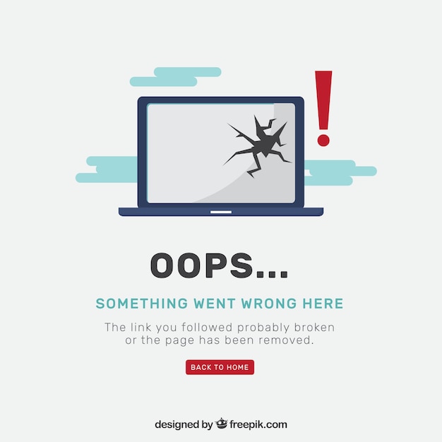 Vector flat 404 error template