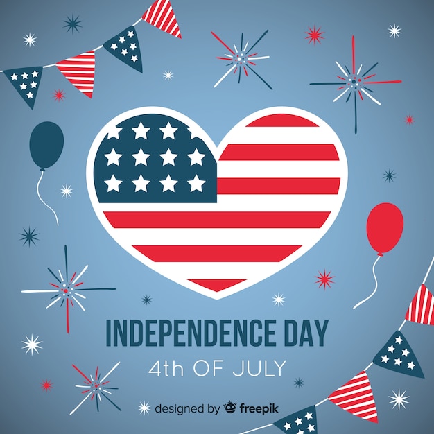Vector flat 4th of july - independence day background
