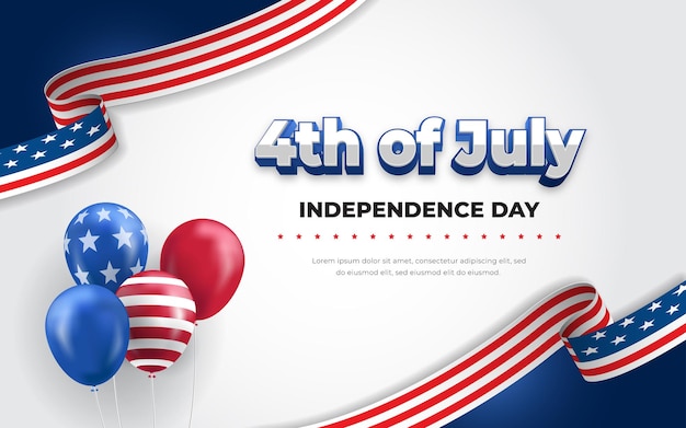 Flat 4th of july independence day banners set