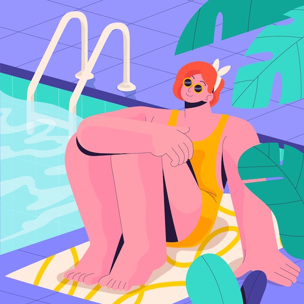 Vector flat 80s summer illustration