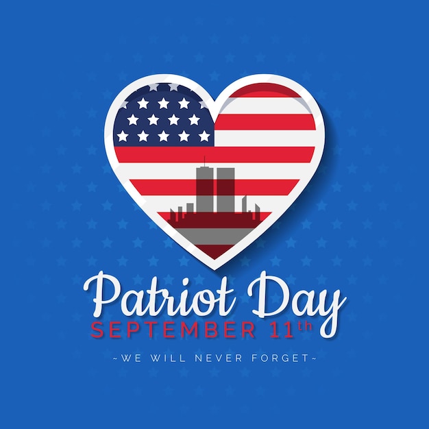 Flat 9.11 patriot day illustration