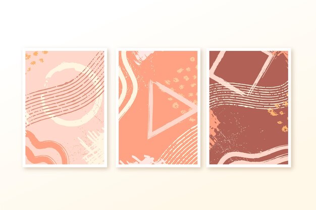 Flat abstract art cover set