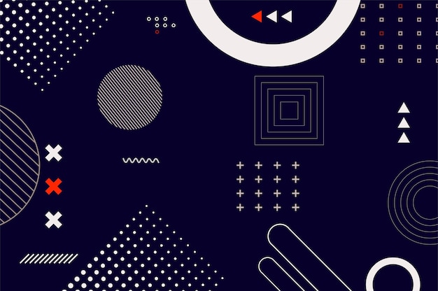 flat abstract background with modern geometric set