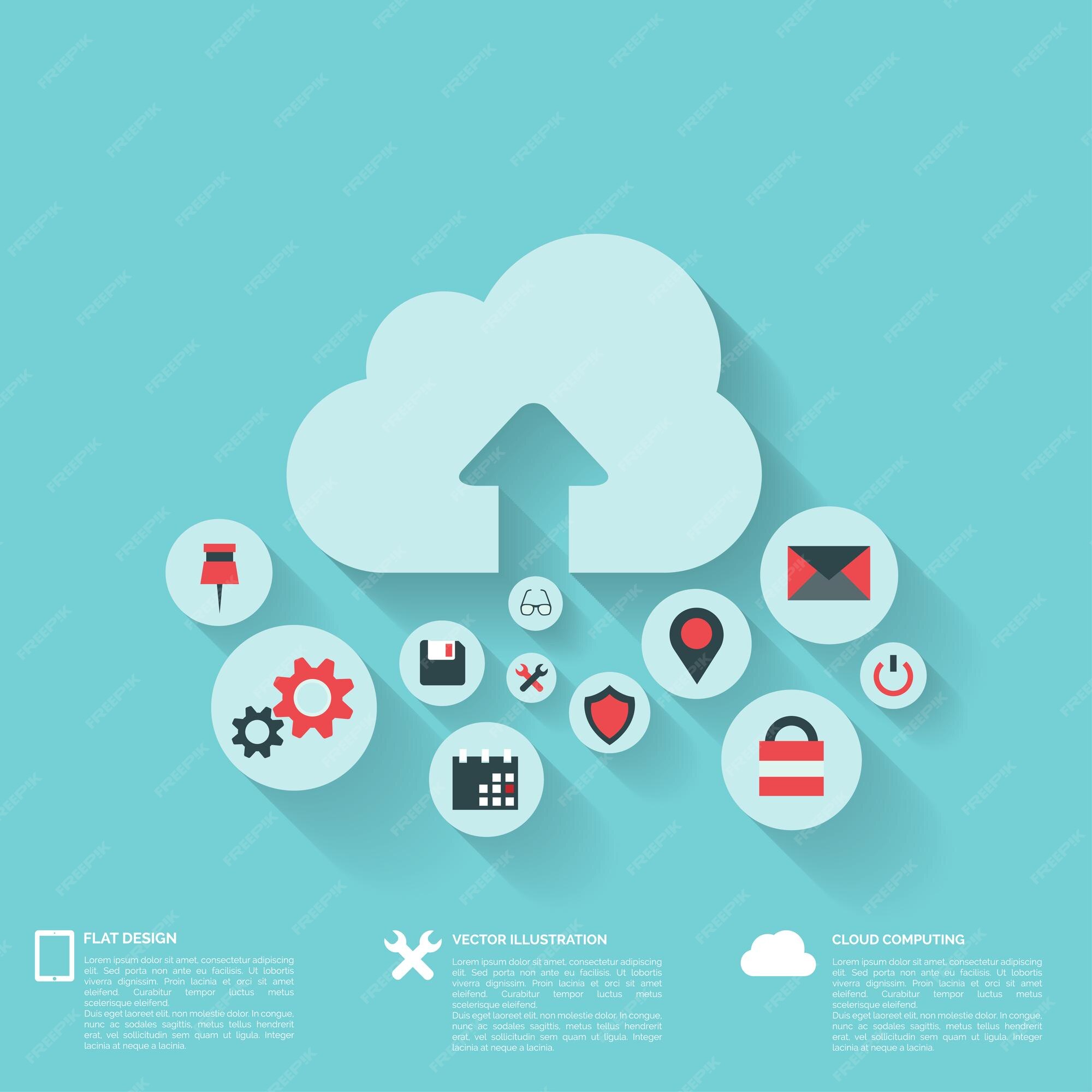 Premium Vector | Flat abstract background with web icons interface ...