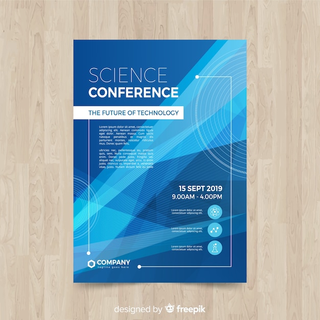 Flat abstract business conference flyer template