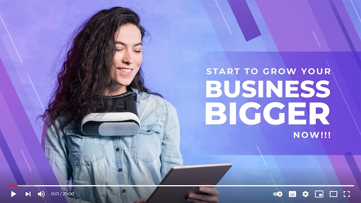 Vector flat abstract business youtube thumbnail