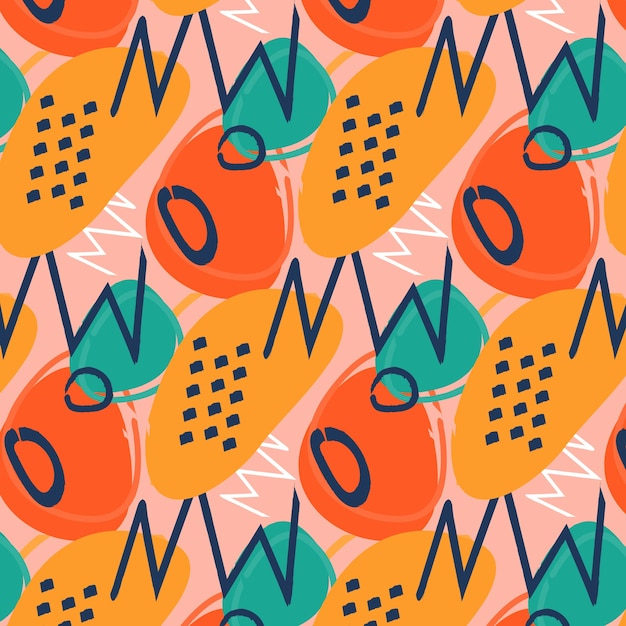 Flat abstract doodle pattern design