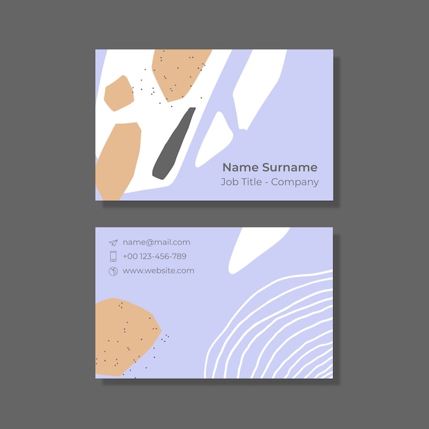 Vector flat abstract double-sided horizontal business card template