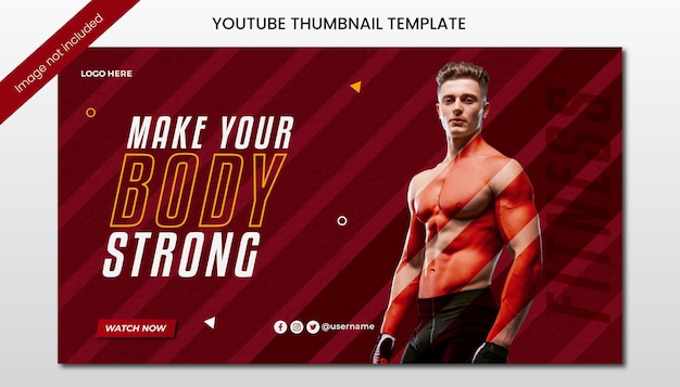 Flat abstract fitness, gym youtube thumbnail