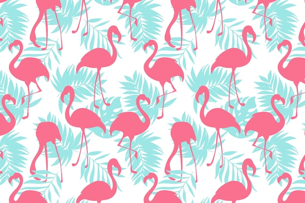 Vector flat abstract flamingo bird background