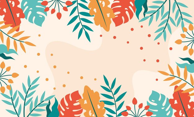 flat abstract floral leaves background