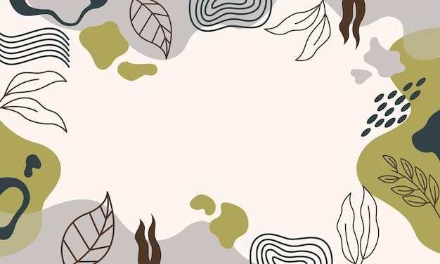 Vector flat abstract floral leaves background