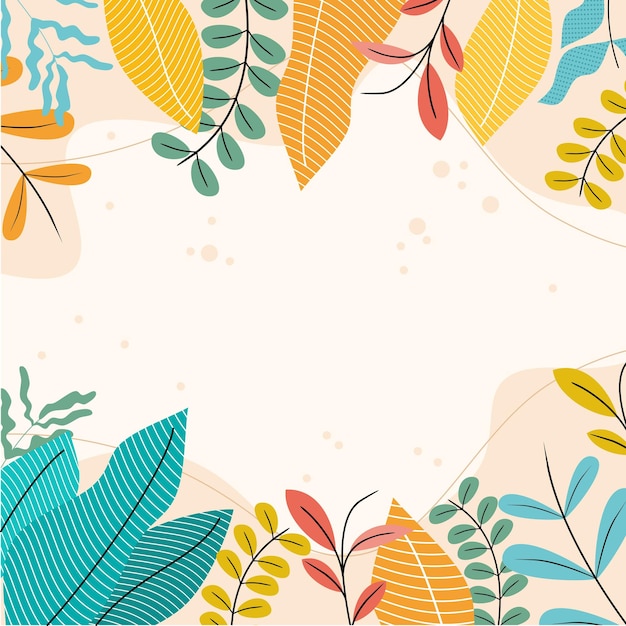flat abstract floral leaves background