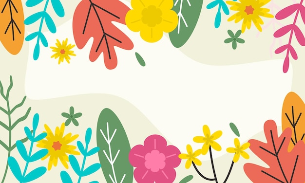 Flat abstract floral leaves background