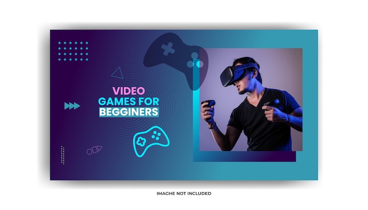 Vector flat abstract gamer youtube thumbnail free vector