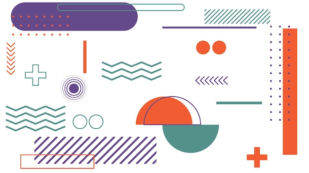 Vector flat abstract geometric background purple green and orange color for banner poster presentation etc