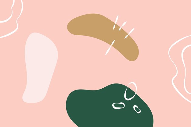 フラット抽象的な手描きの図形ライン背景ベクトル