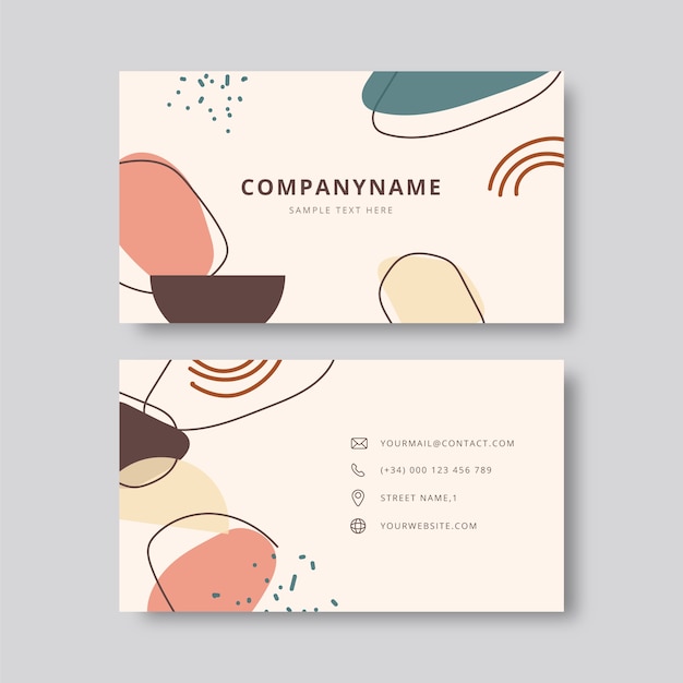 Vector flat abstract horizontal business card template