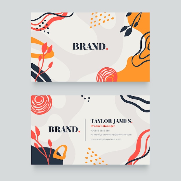 Vector flat abstract horizontal business card template