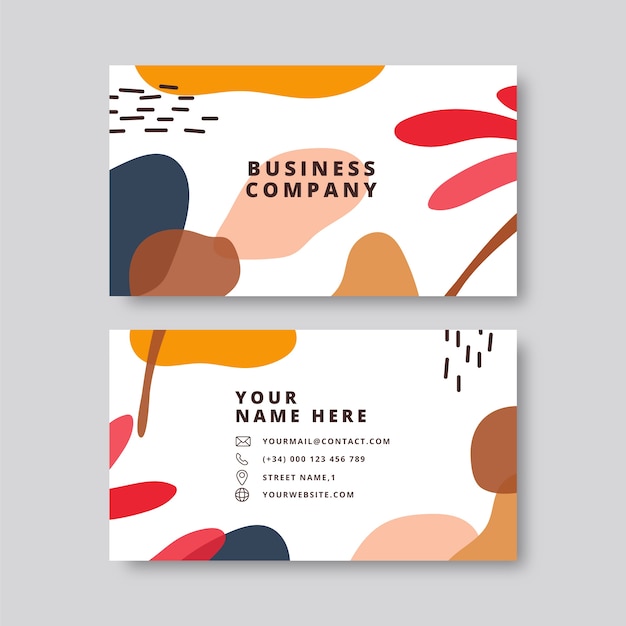 Vector flat abstract horizontal business card template