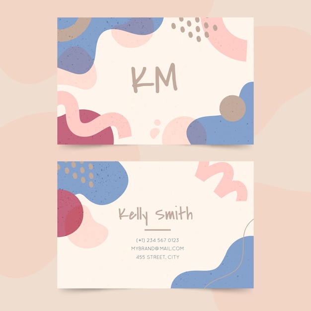 flat abstract horizontal business card template