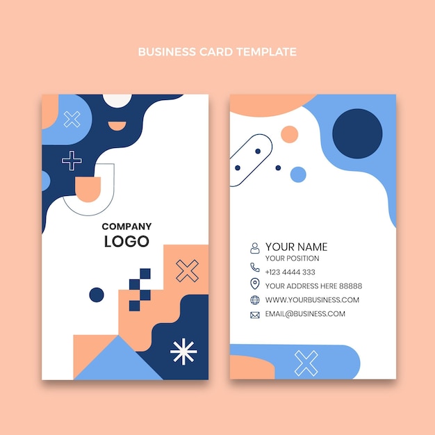 Vector flat abstract real estate vertical  business card