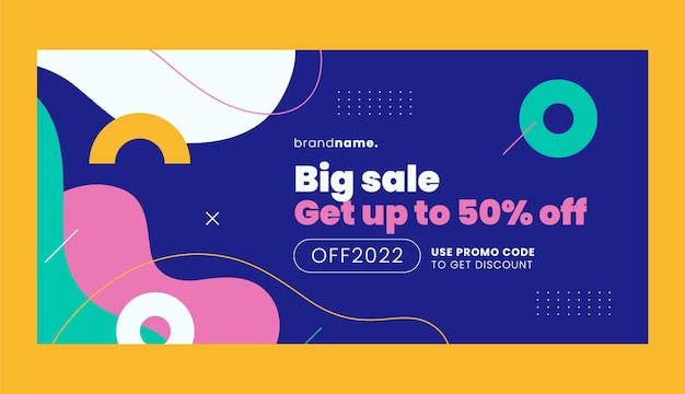 Vector flat abstract sale banner