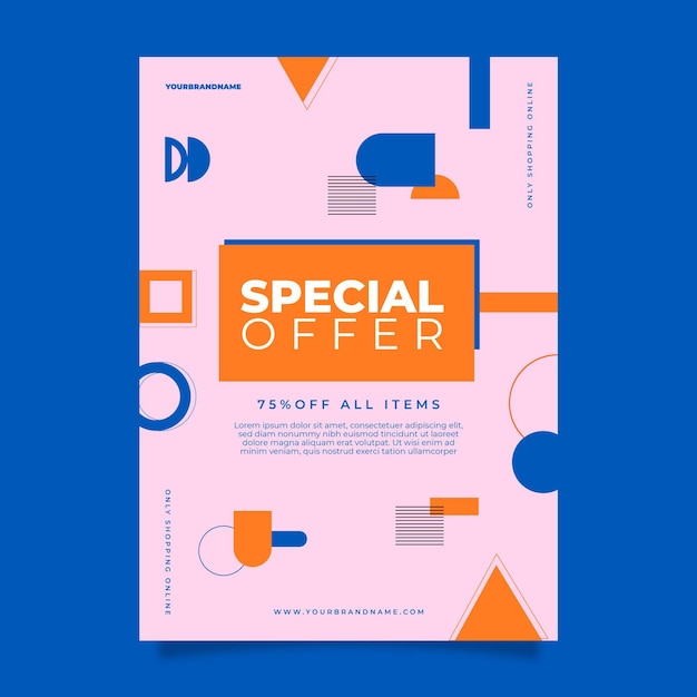 Vector flat abstract sales poster template