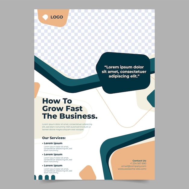 flat abstract shape business poster